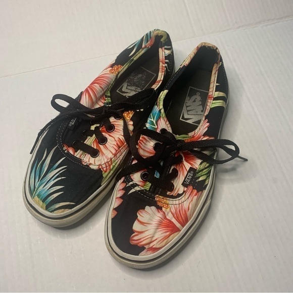 Vans Floral Hibiscus Sneakers Size Men's 4.5 Women's 6 - Picture 2 of 7
